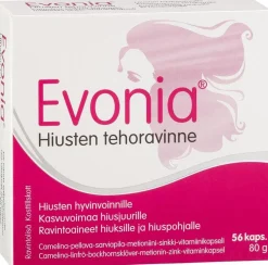 Evonia Hiusten Tehoravinne camelina-vitamiinikapseli 56 kaps