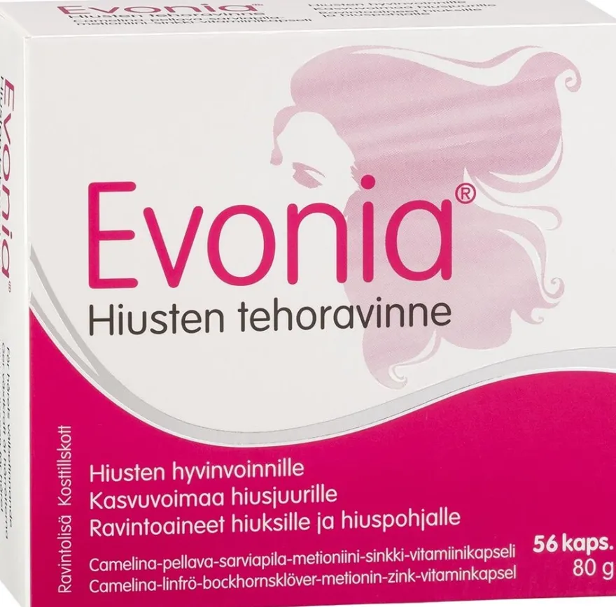 Evonia Hiusten Tehoravinne camelina-vitamiinikapseli 56 kaps