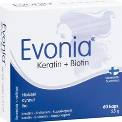 Evonia Keratin + Biotin Keratiini-B-vitamiini-kuparikapseli 60 kaps