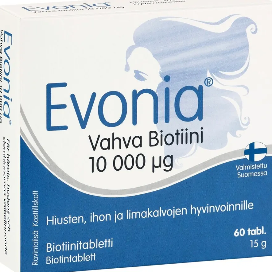 Evonia Vahva Biotiini 10 000 µg biotiini tabletti 60 tabl