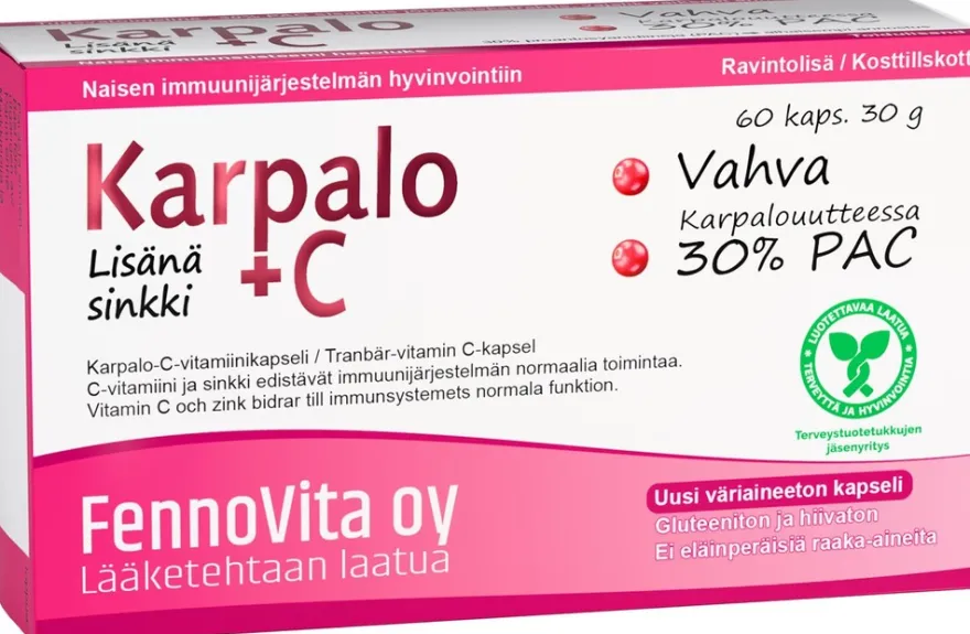 Fennovita 30g Ravintolisä Karpalo + C 60 kaps
