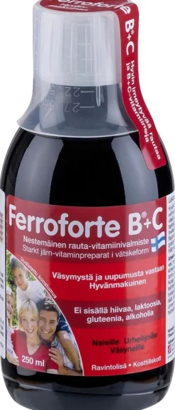 Ferroforte B + C nestemäinen rauta-vitamiinivalmiste 250 ml