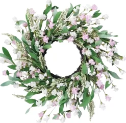 Finnmari Kukkakranssi 50 cm valkoinen/lila