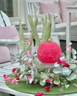 Finnmari Kukkakranssi 30 cm vihreä/pinkki
