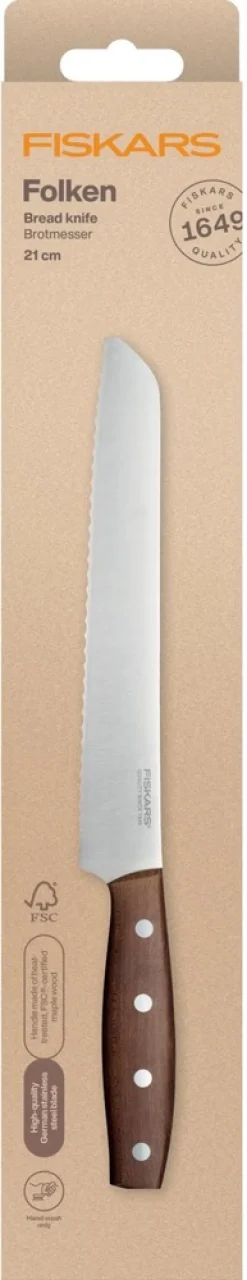 Fiskars Folken leipäveitsi 21cm FSC