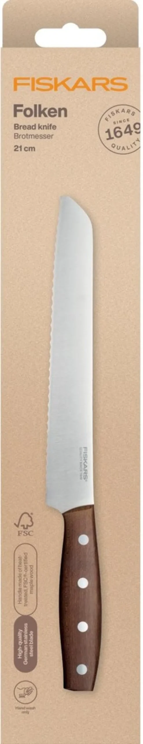 Fiskars Folken leipäveitsi 21cm FSC