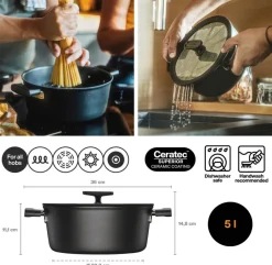 Fiskars Hard Face kattila 5 L kannella