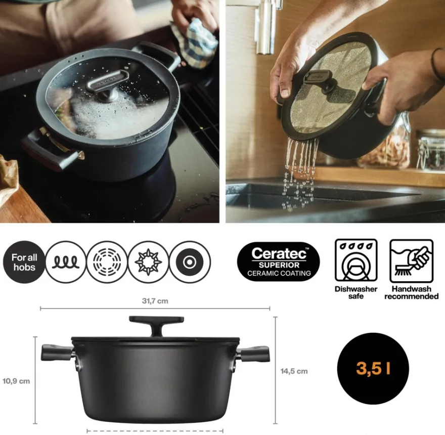Fiskars Hard Face kattila 3,5 L kannella