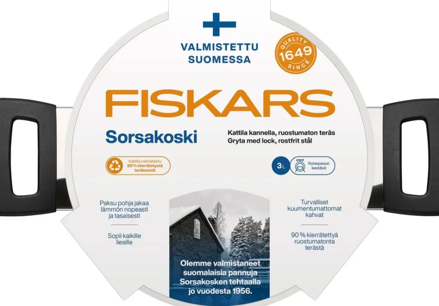 Fiskars Sorsakoski teräskattila 3 L