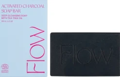 Flow Cosmetics Activated Charcoal -palasaippua kasvoille ja vartalolle 120g