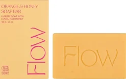 Flow Cosmetics Orange & Honey -palasaippua kasvoille, käsille, vartalolle ja sheivaukseen 120g