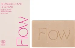 Flow Cosmetics Rhassoul & Salt -tuoksuton palasaippua vartalolle ja hiuksille 120g