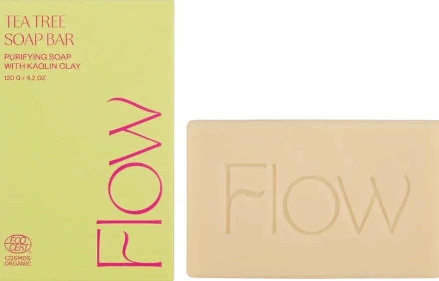 Flow Cosmetics Tea Tree -palasaippua kasvoille ja vartalolle 120g