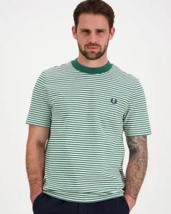 Fred Perry Fine stripe heavy weight t-paita