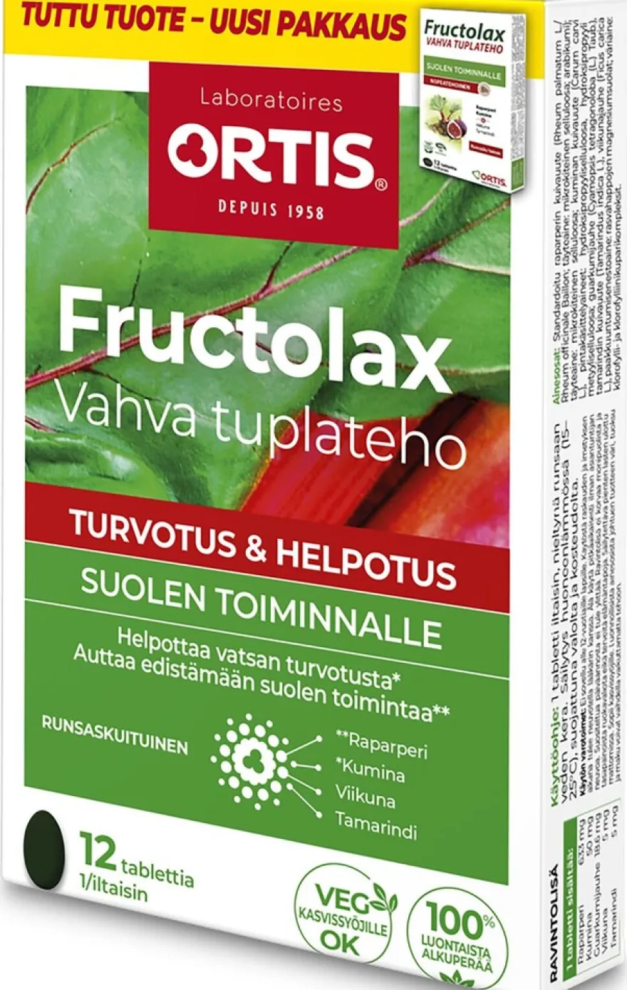 Fructolax Vahva Tuplateho runsaskuituinen ravintolisätabletti 11g/12 kpl