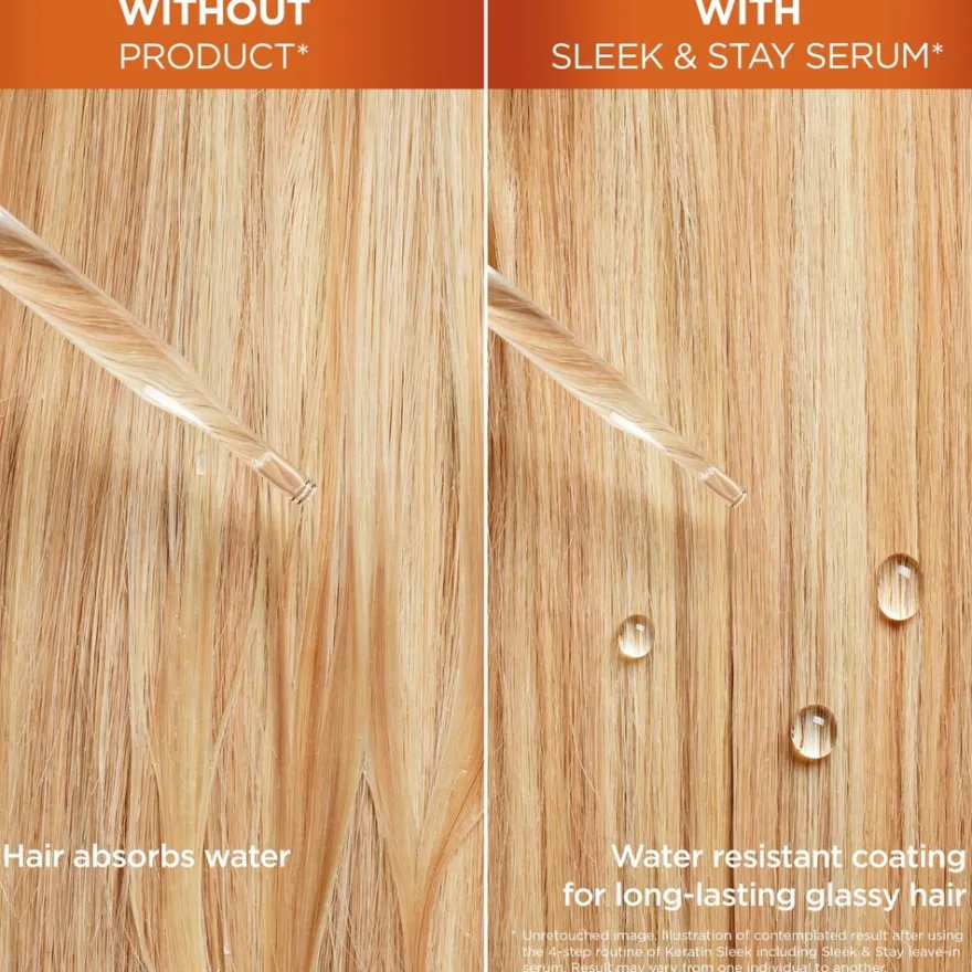 Garnier Fructis Keratin Sleek Leave-in Hiusseerumi pörröisille hiuksille 50 ml