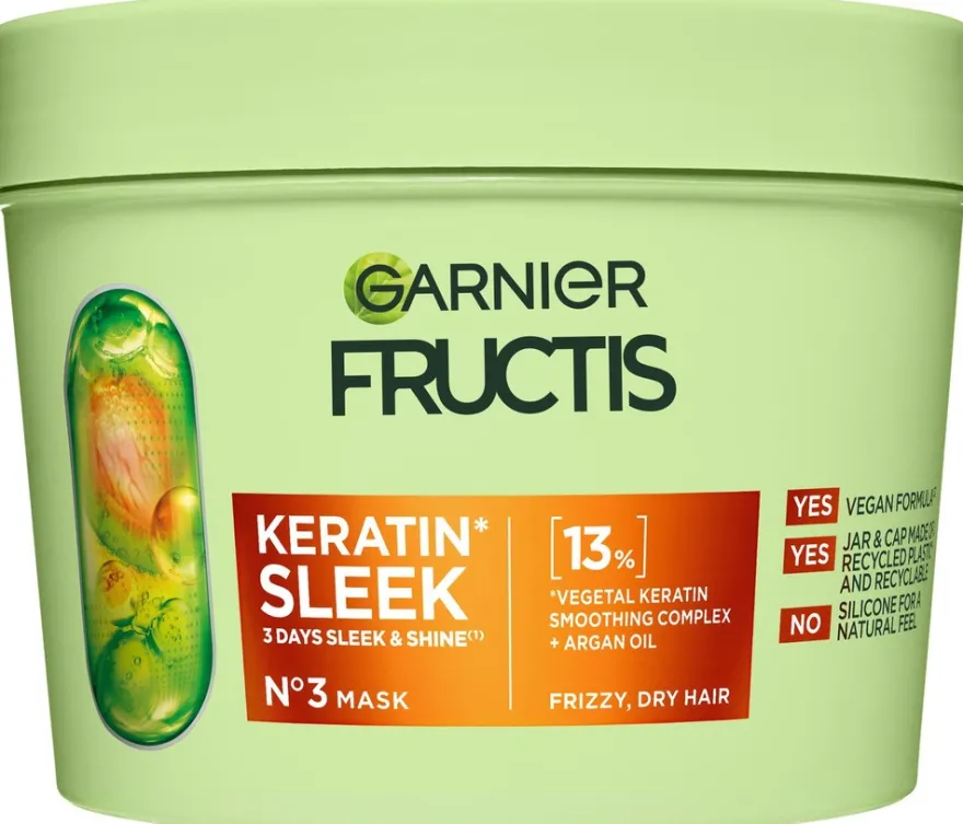 Garnier Fructis Keratin Sleek Hiusnaamio pörröisille hiuksille 370 ml