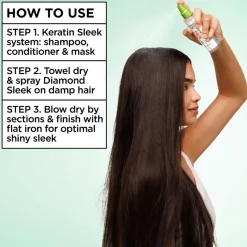Garnier Fructis Keratin Sleek Diamond Sleek hiuksiin jätettävä hoitosuihke 150 ml