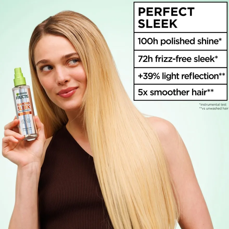 Garnier Fructis Keratin Sleek Diamond Sleek hiuksiin jätettävä hoitosuihke 150 ml