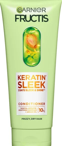 Garnier Fructis Keratin Sleek Hoitoaine pörröisille hiuksille 200 ml