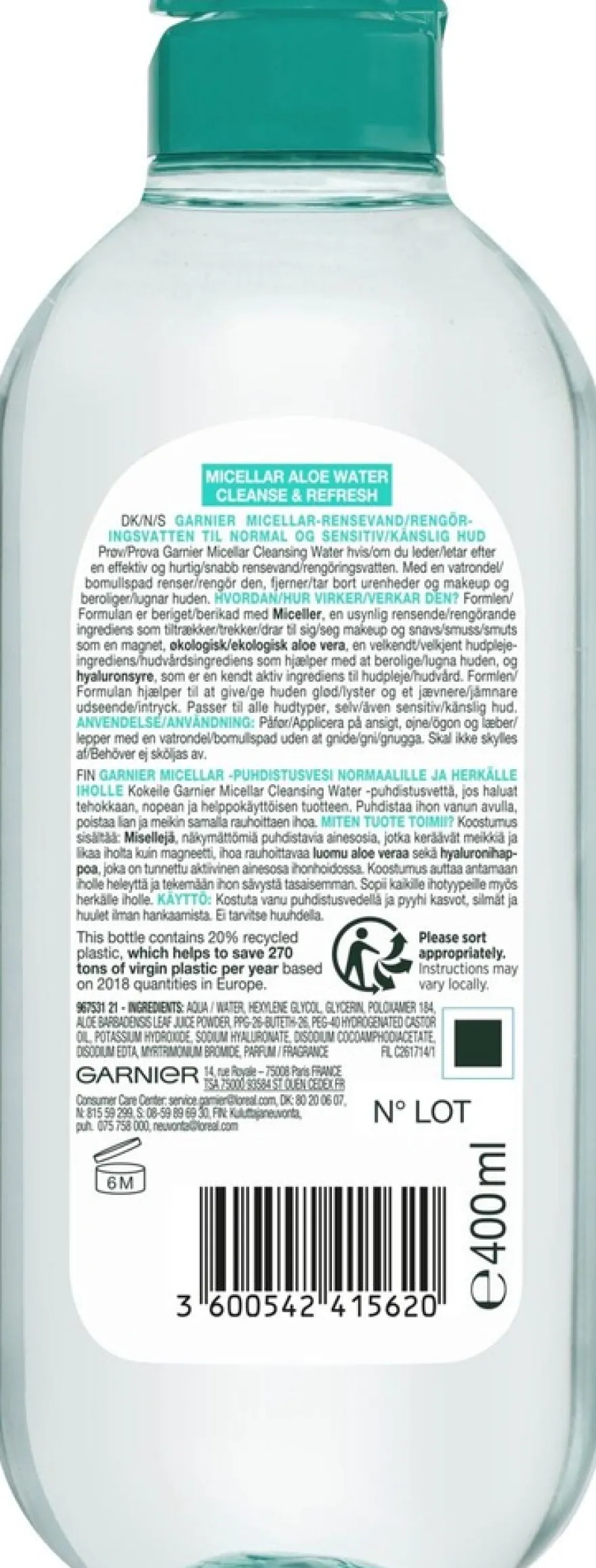 Garnier Micellar micellar-puhdistusvesi normaalille iholle 400 ml
