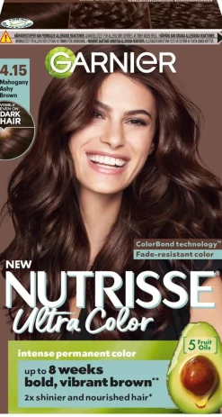 Garnier Nutrisse 4.15 Ultra Color Viileä Mahonkinen Tummanruskea kestoväri 1kpl