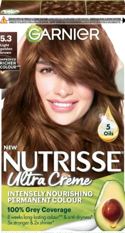 Garnier Nutrisse Ultra Creme 5.3 Light Golden Brown Vaalea Kullanruskea kestoväri 1kpl