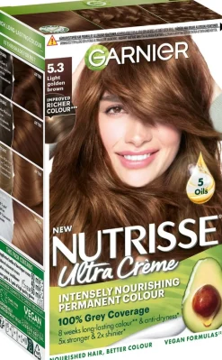 Garnier Nutrisse Ultra Creme 5.3 Light Golden Brown Vaalea Kullanruskea kestoväri 1kpl