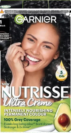 Garnier Nutrisse Ultra Creme 1.0 Black Musta kestoväri 1kpl