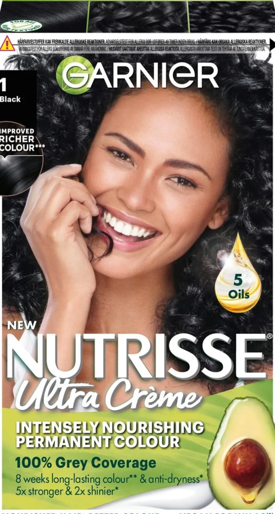 Garnier Nutrisse Ultra Creme 1.0 Black Musta kestoväri 1kpl