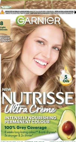 Garnier Nutrisse Ultra Creme 8.0 Light Blonde Luonnonvaalea kestoväri 1kpl