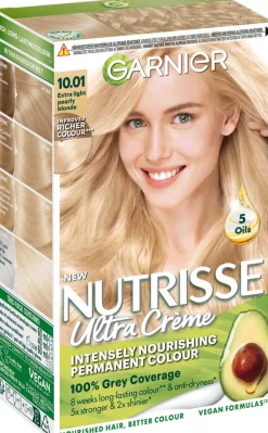 Garnier Nutrisse Ultra Creme 10.01 Extra Light Pearly Blonde Kirkas Helmiäisvaalea kestoväri 1kpl