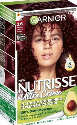 Garnier Nutrisse Ultra Creme 3.6 Darkest Auburn Brown Tumma Punaruskea kestoväri 1kpl