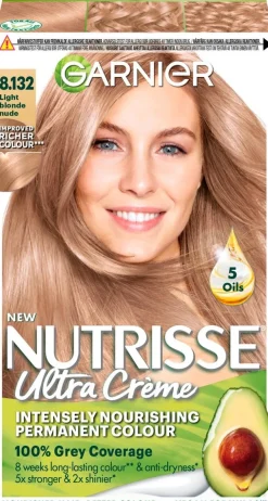 Garnier Nutrisse Ultra Creme 8.132 Light Blonde Nude Luonnonvaalea kestoväri 1kpl