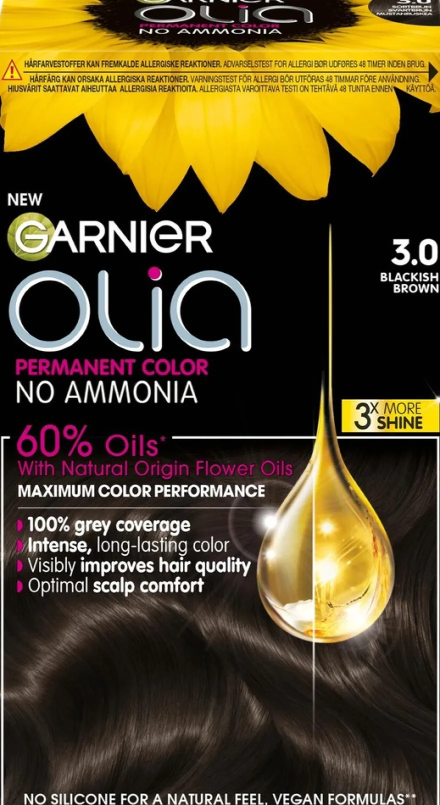 Garnier Olia 3.0 Soft Black kestoväri 174ml