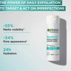 Garnier PureActive Salicylic Exfoliating Liquid Care Kasvovesi epäpuhtaalle iholle 120 ml