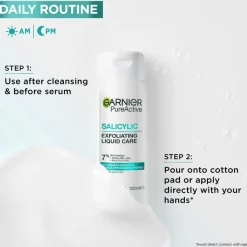 Garnier PureActive Salicylic Exfoliating Liquid Care Kasvovesi epäpuhtaalle iholle 120 ml