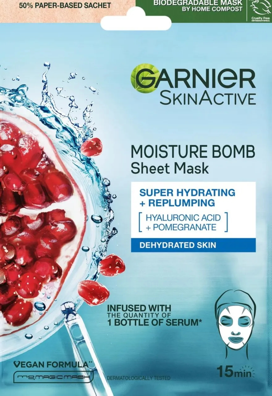Garnier SkinActive Moisture Bomb kosteuttava kangasnaamio kasvoille 28g