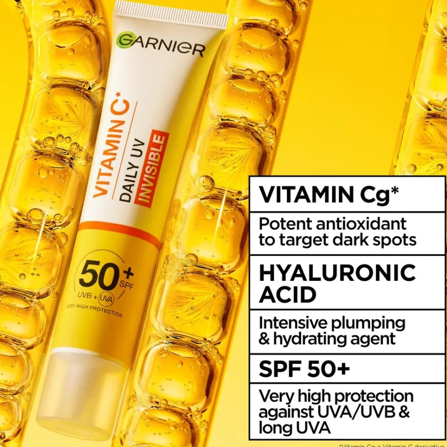 Garnier Vitamin C* Invisible uv-voide SPF50 samealle iholle 40 ml