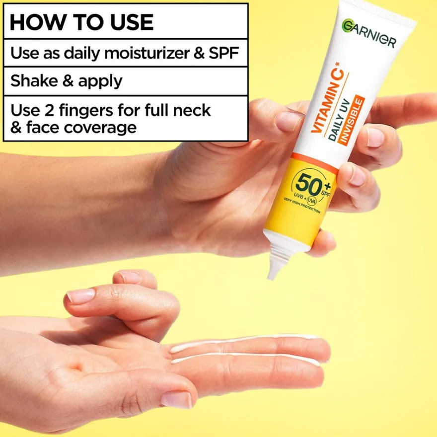 Garnier Vitamin C* Invisible uv-voide SPF50 samealle iholle 40 ml