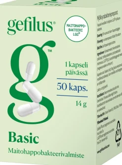 Gefilus Basic kapseli maitohappobakteerivalmiste 50kaps 14g ravintolisä