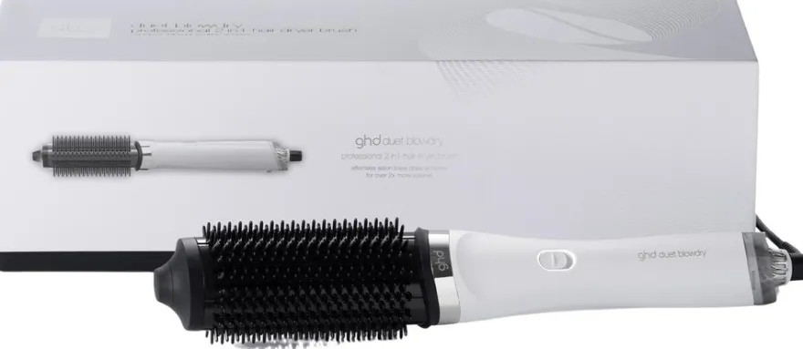 ghd Duet Blow Dry 2-in-1 Hair Dryer Brush White lämpökiharrin