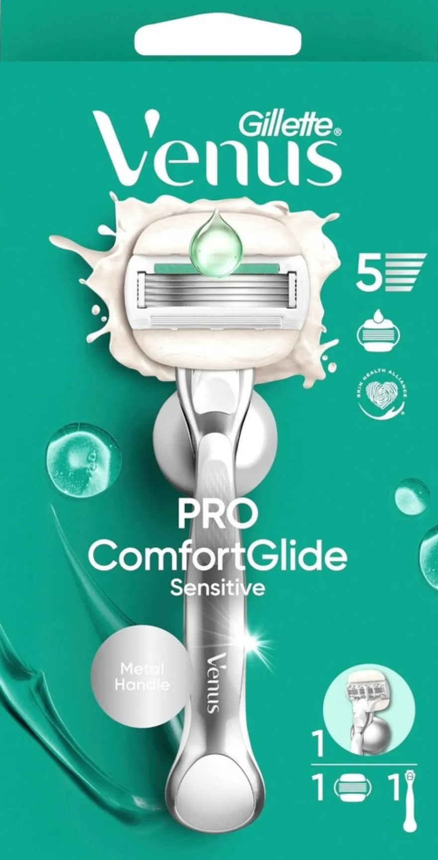 Gillette Venus Pro Comfortglide Sensitive Ihokarvanajohöylä + Seinäpidike