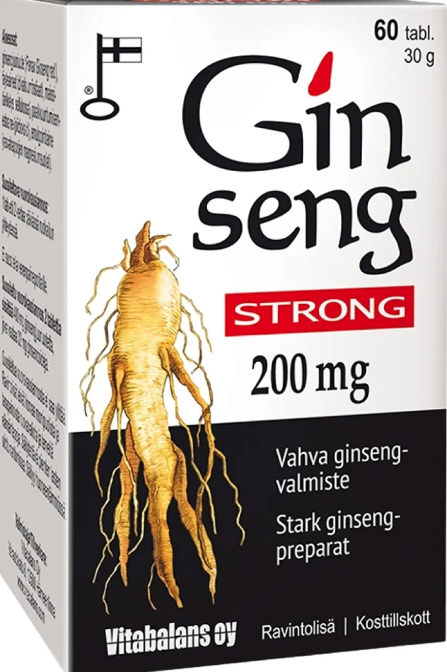 Ginseng Strong Vahva ginsengvalmiste, 200 mg, 60 tabl.