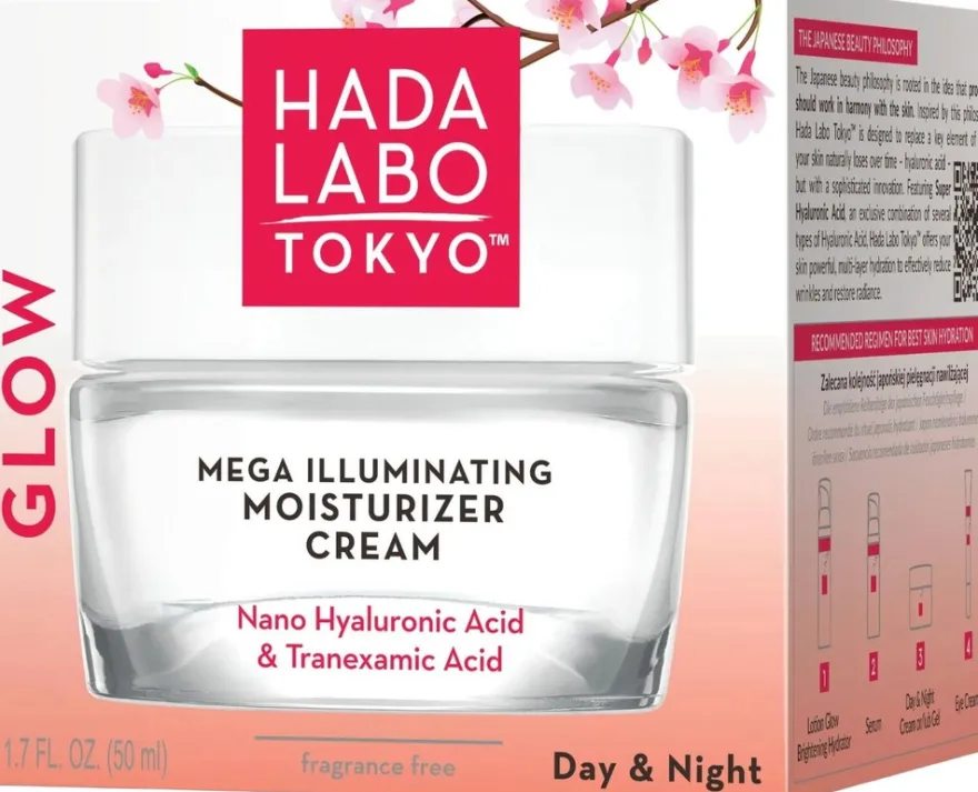HADA LABO TOKYO GLOW Mega Illuminating Moisturizer Cream -kasvovoide 50ml