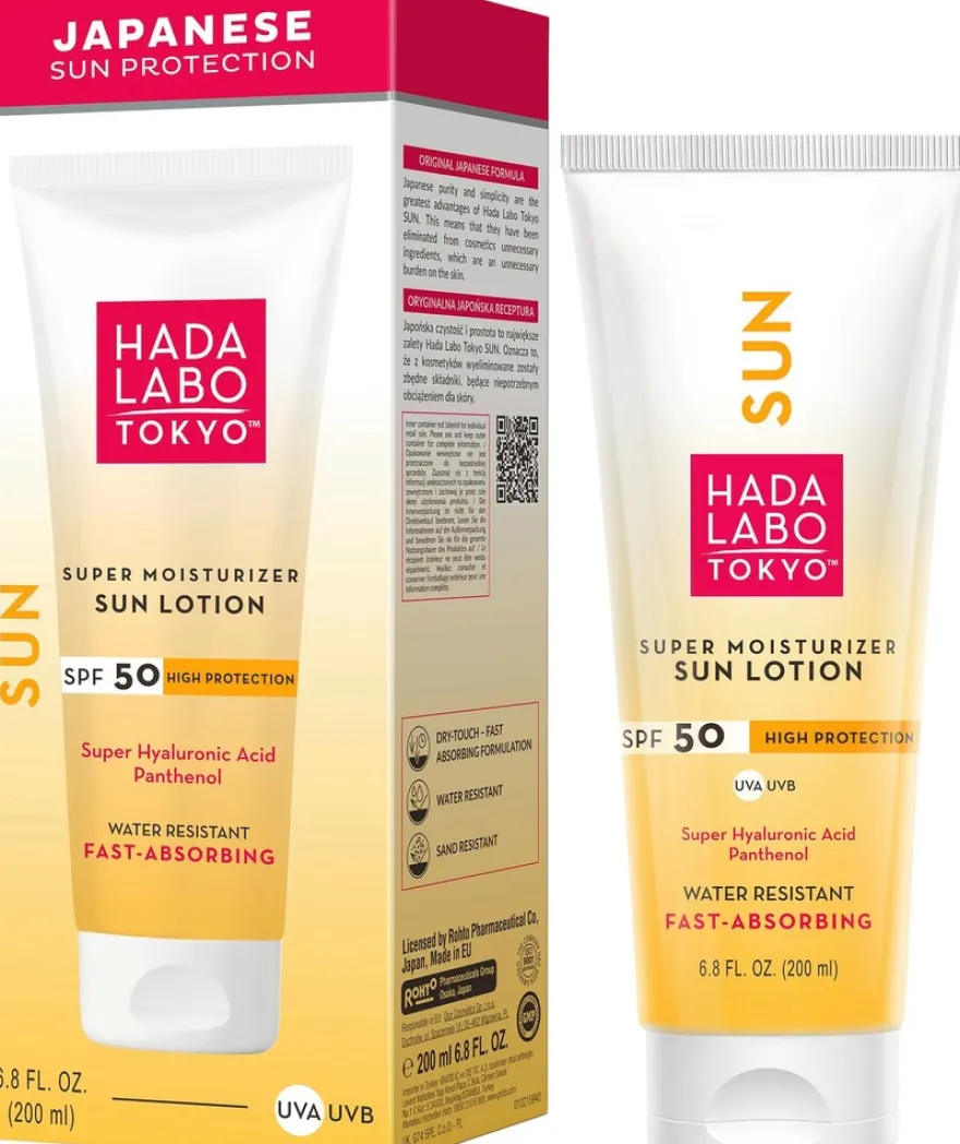 HADA LABO TOKYO Super Moisturizer Sun Lotion SPF 50aurinkovoide vartalolle 200ml