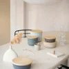 Handed By korkea pyöreä kierrätysmuovinen rasia bambukannella eucalyptus xs 13 x17 cm