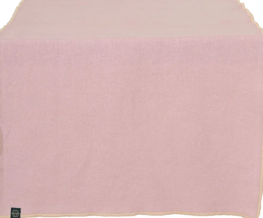 Haomy Kaitaliina Corte pellava-puuvilla 48x160 cm vaaleanpunainen