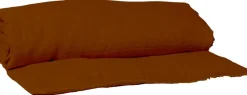 Haomy Puolipeiton päällinen Limy pellava-puuvilla 85x200 cm tiili