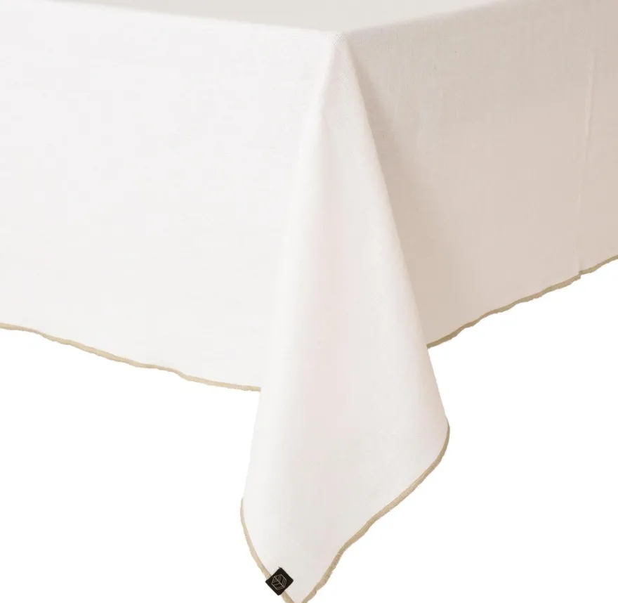 Haomy Pöytäliina Corte pellava-puuvilla 160x250 cm valkoinen